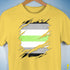 Agender Pride Flag Ripped Reveal Premium Unisex T-Shirt - Yellow